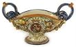 MAJOLICA LEONE ROSSO: Oblong footed Bowl with scrolled handles [Prod. 4529-SGM]