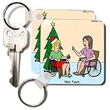 Rich Diesslins Funny Christmas Cartoons - Wheelchair Christmas Tree - Key Chains