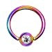 16 Gauge 5/16" Austrian Crystal Rainbow Titanium BCR Captive Ring