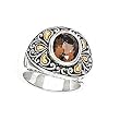 925 Silver & Smoky Quartz Oval Sunburst Ring with 18k Gold Accents- Sizes 6-8