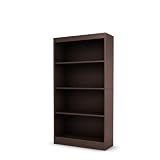 South Shore Furniture, Smart Basics Collection, Four Shelf Bookcase, Chocolate