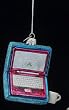 Mouth Blown Glass Blue Glitter "Yule Got Mail" Laptop Christmas Ornament 3.5"