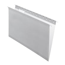 Pendaflex 415315GRA Hanging Folder, Reinforced, Gray, 1/5 Tab, Legal, 25 Per Box