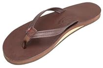 Hot Sale Rainbow Womens Single Layer Classic Leather with Arch Support and a Narrow Strap Sandal - Classic Mocha, X-Large