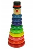 Children's Multi Coloured Wooden Toy Stacking Rings - 18 Months +