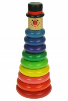 Childrens Toyshop  Toys : Children's Multi Coloured Wooden Toy Stacking Rings - 18 Months +