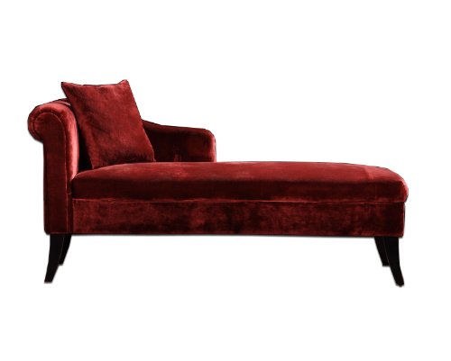 Armen Living Elegant Maroon Chenille Chaisepurple Fabric