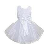 【ノーブランド 品】女の子　キッズドレス　蝶結び　ベルト付き　プリンセスドレス　ウエディングドレス　ファッション　キュート　ホワイト　身長全6サイズ - 90cm