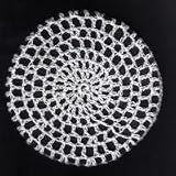 White Classic Crocheted Hair Bun Cover XL