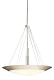Contemporary Brushed Nickel Three Light Pendant Chandelier