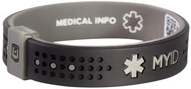 Sport Tech ID Medical Alert - Safety Band (8", Black-Grey) by ENDEVR