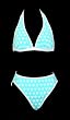 CW California Waves Aqua Hearts Bikini Swimsuit Set