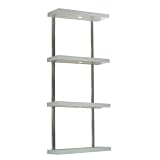 318aVrJc1LL. SL160  Kenroy Home   79045SLV: Contempo 4 Shelf Lighted Shelves   Silver Finish