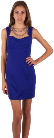 Urban Identity Women's Lace Strap Sweetheart Neck Fitted Cocktail Dress(DRS-EVP,BLU-S)