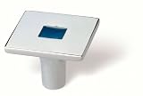 Siro Designs 71-102 Rio 35MM Square Knob - Bright Chrome/Blue