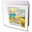 Londons Times Funny Russian and Armenian Cartoons - Matryoshka Vs. Ken And Barbie - Greeting Cards-12 Greeting Cards with envelopes
