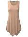 Doublju Womens Sleeveless Comfy Tunic Tank Top with Various Hem
