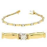 14k Two-Tone Tennis 1 Ct Diamond Bracelet
