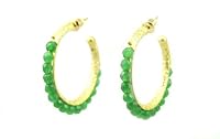 Gorgeous Green Stones Round Earring