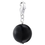 Pearl Charm, mystic black/silver-plated, 14 mm