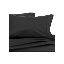 ELEGANCE 500 Thread Count Bed Sheet Set Egyptian Cotton Solid Black King