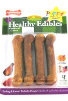 NYLABONE SWEET POTATO & TURKEY HEALTHY EDIBLES FOR PUPPIES PETITE 4 PACK