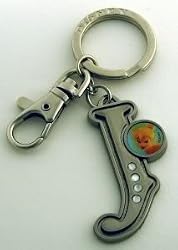 Tinker Bell Letter J Pewter Key Chain