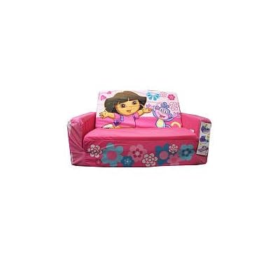 Dora Flip-Open Sofa with Slumber - Pink with Flowers