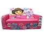 Dora Flip-Open Sofa with Slumber - Pink with Flowers