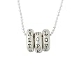 Sterling Silver Faith, Hope and Love Rings Pendant by Bob Siemon, 24"