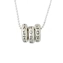 Sterling Silver Faith, Hope and Love Rings Pendant by Bob Siemon, 24"