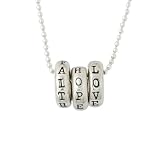 Sterling Silver Faith, Hope and Love Rings Pendant by Bob Siemon, 24