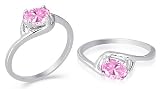 Oval Cut Pink Cz Ring Sterling Silver Size 7