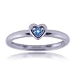 Genuine Blue Topaz Heart Shaped Ring in Solid White Gold