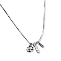 Peace Necklace with Peace Sign, Peace and Love Charms