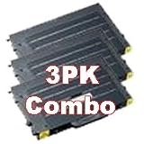 3-Pack Samsung CLP-510D5Y Remanufactured Yellow Laser Toner Cartridge Combo for Samsung CLP-510/510N
