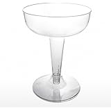 Party Essentials Hard Plastic Two Piece 4-Ounce Champagne Glasses, Clear, Pack of 100