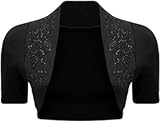 New Ladies Plus Size Beaded Shrug Womens Short Sleeve Bolero Cardigan Top Sizes 16- 26