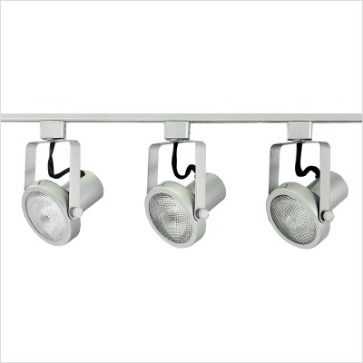 Royal Pacific 7936BA Line Voltage 4-Foot 1 Floating Feed, 3 75-Watt PAR30 Gimbal Ring Heads Straight Track Light Pack, Brushed Aluminum Finish