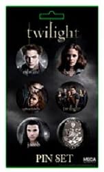 Twilight Round Buttons set of 6 Edward, Bella, Jacob, Crest, Cast, Edward/Bella