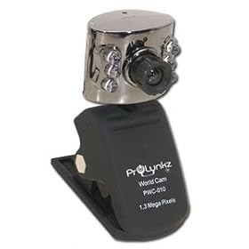 Prolynkz World PWC-010 Web Cam - 1.3 Megapixels, 6 LED Light, Internal Mic