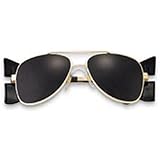 IMAGE OF Safety Glasses - Engineer w/ Side Shields - Gold Frame - Grey Lens