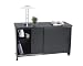 OFM 55135-GRAPHITE & BLACK Sliding Door Credenza - Graphite and Black