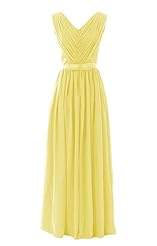 V-neck Pleated Chiffon Evening Dress/Bridesmaid Dress/Prom Dress/Party Dress  With a Sash 