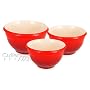 Le Creuset Stoneware Cherry Red Mixing Bowl Set 3-pc.