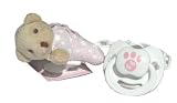 Pacifier and Leash, Moon & Stars Collection-pink