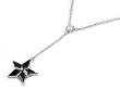 Sterling Silver CZ Necklace - Star - 16-18" (Adjustable) Height: 17mm