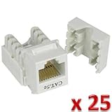 iMBAPrice (Pack of 25) Cat5e Punch Down Keystone Jack - White