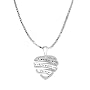 Sterling Silver "A Mother Holds Her Childs Hand For A Short While And Their Hearts Forever" Open Heart Pendant, 18"
