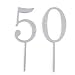 Cathy's Concepts 50th Wedding Anniversary Rhinestone Cake Topper, Silver